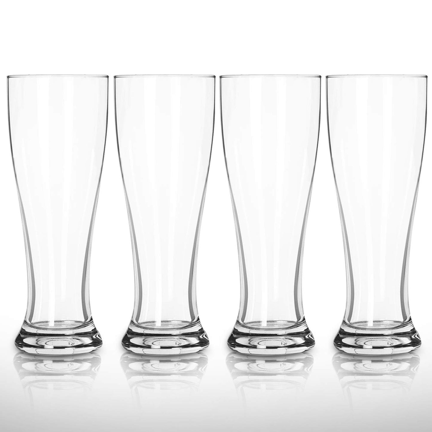 DU VINO USA Made Nucleated Pilsner Glasses- Etched Beer Glass for Better Head Retention, Aroma and Flavor - 16 oz Craft Beer Glasses for Beer Drinking Bliss - 4 Pack