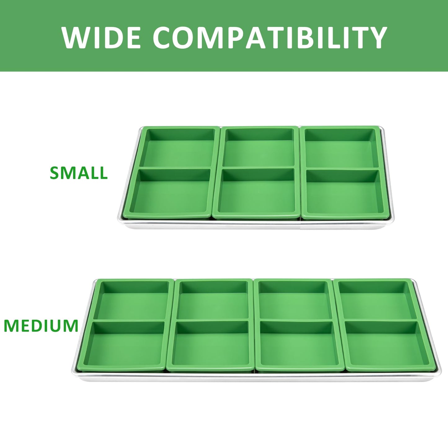 Silicone Tray Dividers for Harvest Right Freeze Dryer Medium and Small Trays, 16 Pieces Green Silicone trays for Harvest right freeze dryer accessories