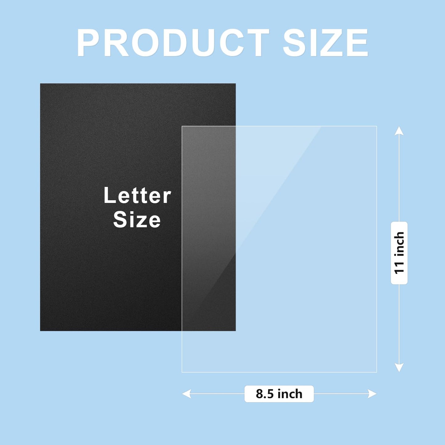 HOUYEE 100 Pack Binding Covers Set, 8.5x11 Inches, Including 50 Pcs 8 Mil Clear Binding Covers, 50 Pcs 12 Mil Black Sand Plastic