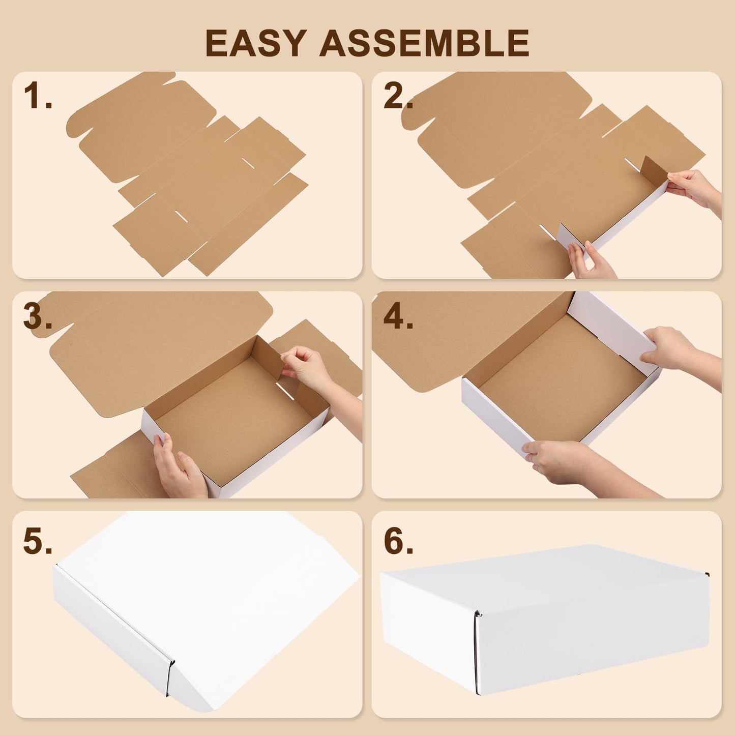 Hguba 12x9x4 Inches Shipping Boxes Set of 25, White Corrugated Cardboard Boxes, Mailer Boxes for Small Business