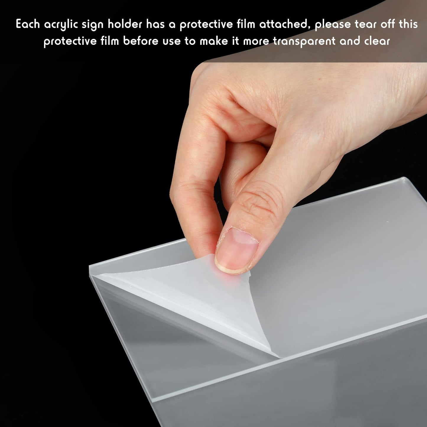 Vicenpal 40 Pcs 5 x 7 Inch Acrylic Sign Holder Acrylic Picture Frames Plastic Picture Flyer Holder l Shaped Photo Frames Self Standing Desktop Table Signs for Office, Store, Restaurant, Vertical