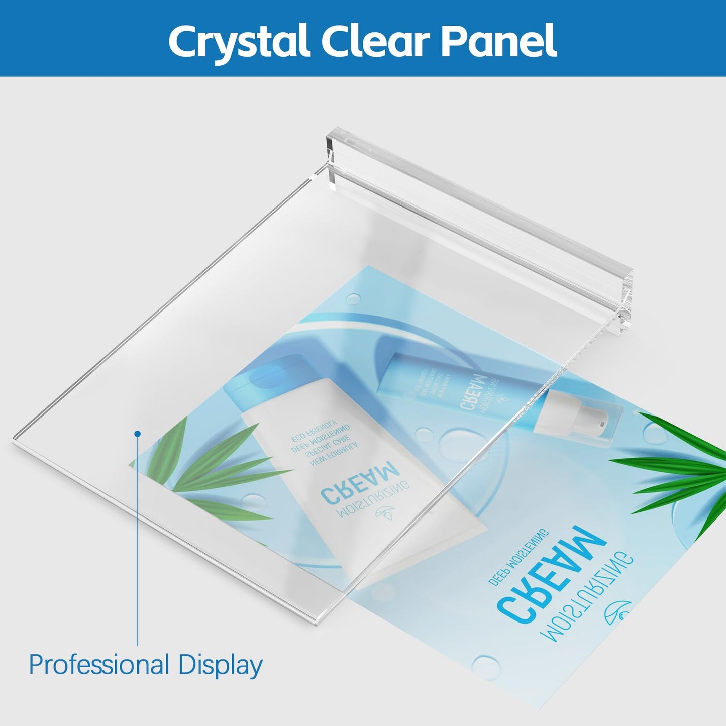 Dynta Acrylic Sign Holder 8.5 x 11 Inches 14 Pack Double Sided Clear Display Stand Vertical Table Sign Holder Plastic T Shape Document Menu Flyer Holder for Office Stores Restaurants Wedding Party