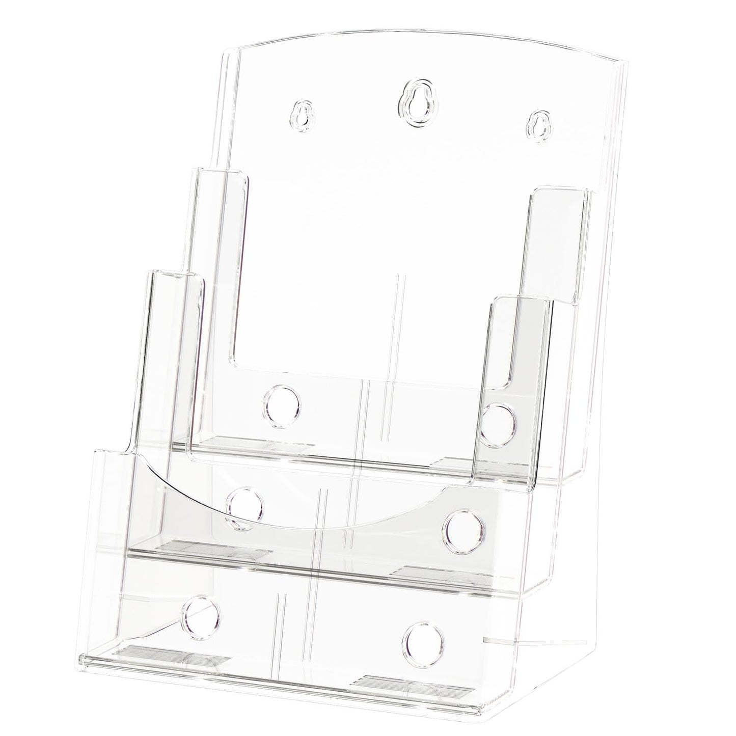 Viymgit 2Pack Acrylic Brochure Holder 8.5 x 11 inches, 3 Tier Clear Plastic Flyer Holder Display Stand, Wall Mount/Countertop Literature Organizer for Documents, Pamphlets, Booklets, and Menu