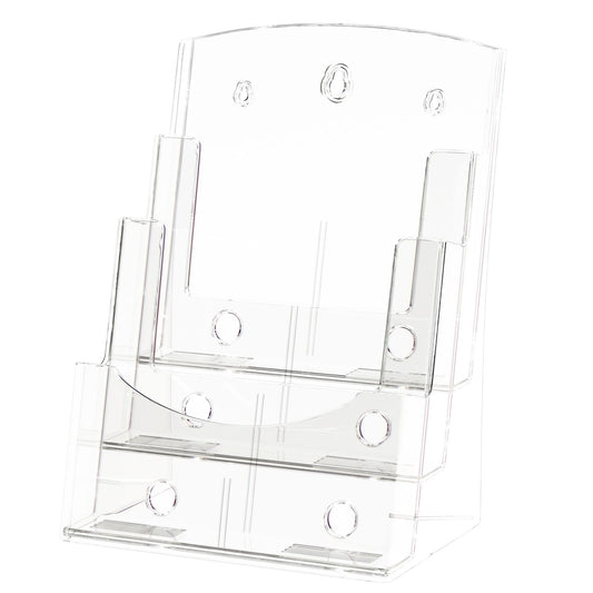Viymgit 2Pack Acrylic Brochure Holder 8.5 x 11 inches, 3 Tier Clear Plastic Flyer Holder Display Stand, Wall Mount/Countertop Literature Organizer for Documents, Pamphlets, Booklets, and Menu