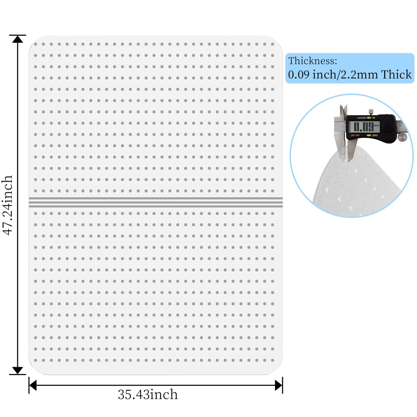 Tonaus Office Chair Mat for Carpet - 48"×36" Foldable Carpet Chair Mat - Transparent 2.2mm Thick Floor Protection with Non-Slip Studded for Low Pile Carpets Shiped Flat