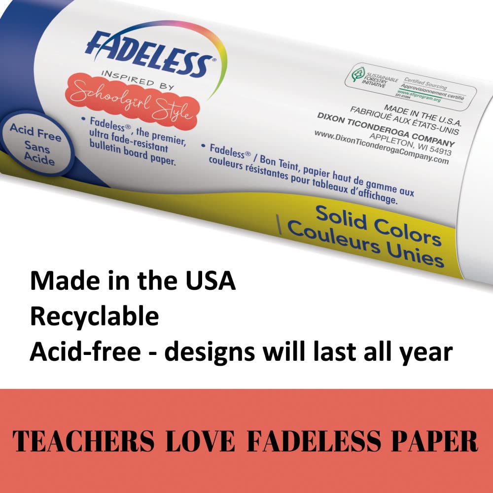 Fadeless Schoolgirl Style Bulletin Board Paper, Southern Belle Shiplap, 47.25" x 50', 1 Roll