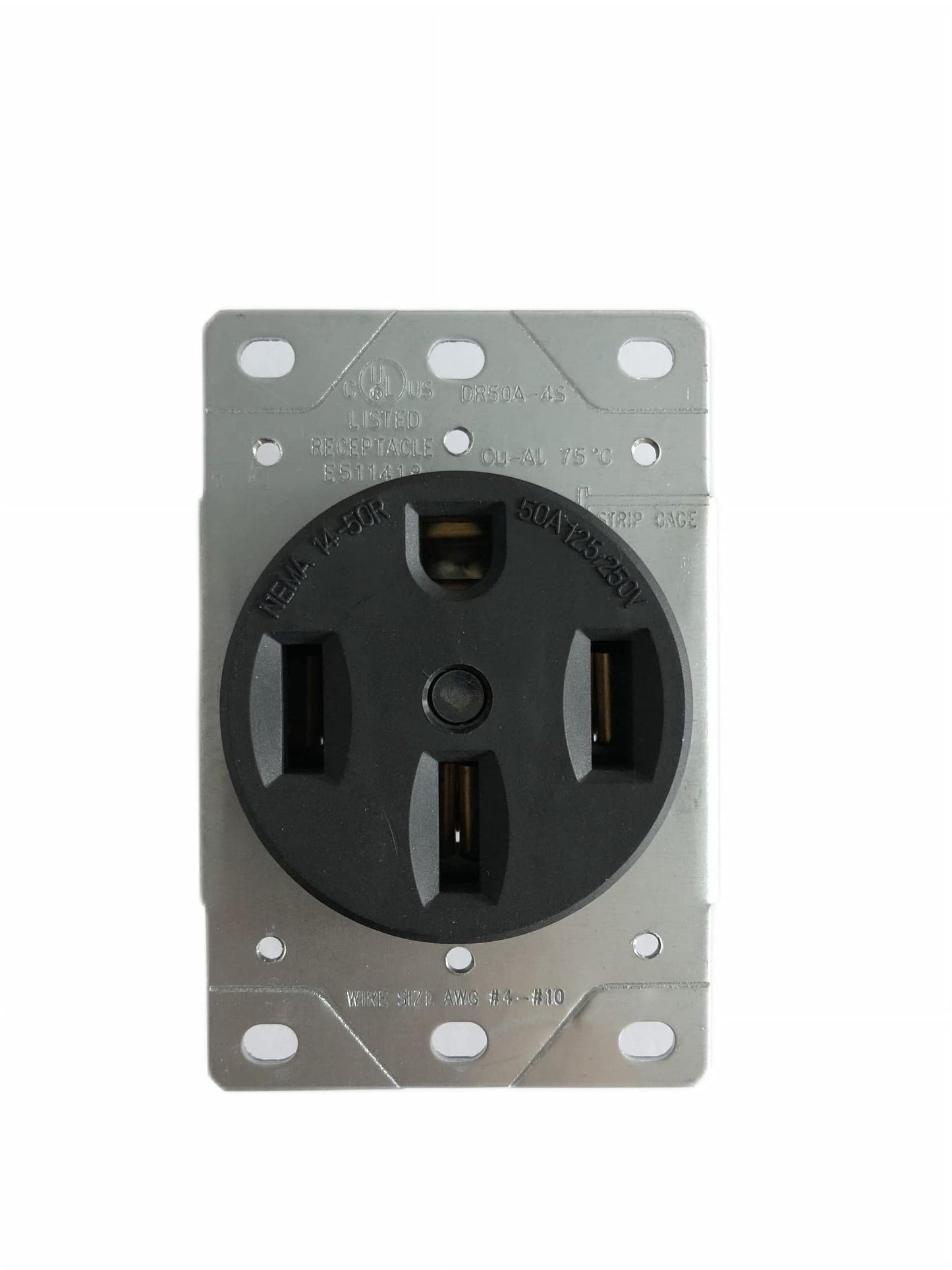 Select 10 Pack Lighting SL-DR50A-4S Volt Straight Blade Device, NEMA 14-50R, 50 Amps 125/250V Range Receptacle, Flush Mounting Power Outlet, Grounding, 3 Pole 4 Wired