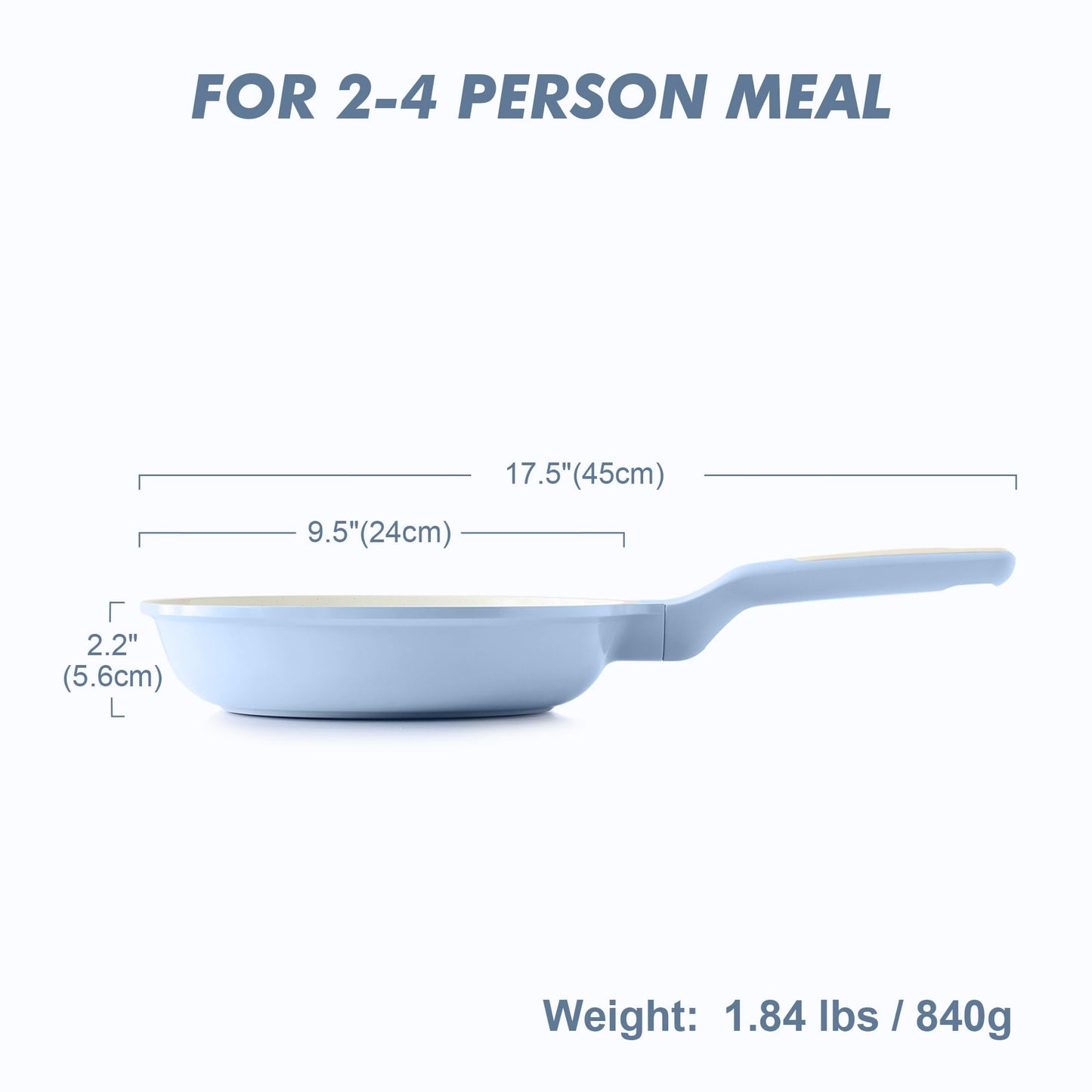 SENSARTE Nonstick Ceramic Frying Pan 9.5-Inch, Healthy Non Toxic Skillet, Induction Compatible Omelet Pan with Heat Resistant Handle, PFAS-Free, Blue