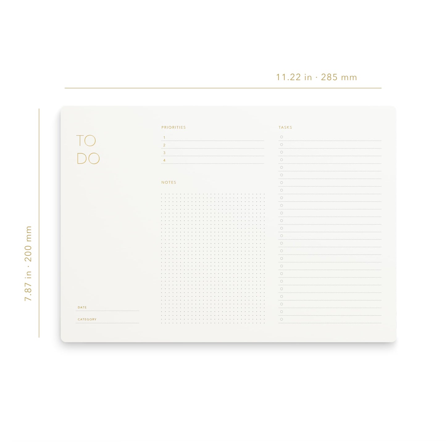Pinesman - Elegant To Do List Notepad with Mouse Pad Feature, 3 Pack, 11.22" x 7.87", 50 Tear-Off Sheets (50 Each), Gold Foiled, Daily Planning, Eco-friendly To Do List Planner, FSC™ Certified To Do List Notebook for Work