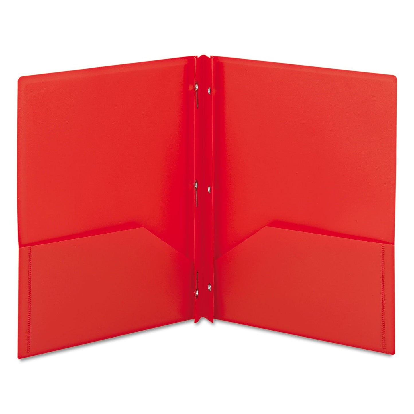 Smead Poly Two, Pocket Folder with Fasteners, 11"x 8 1/2", Pack of 25, Red (87727)
