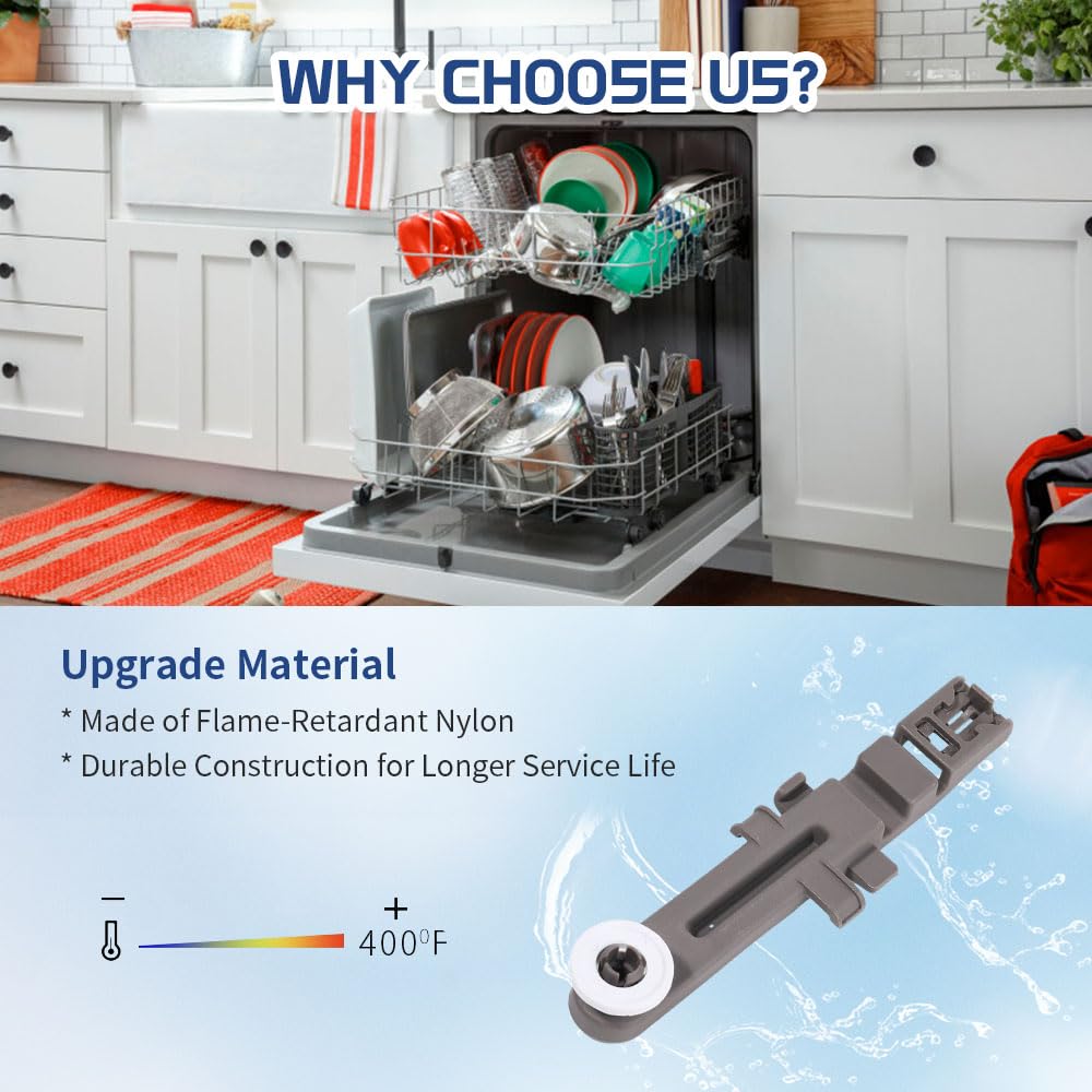 [Upgraded] W10571738 Dishwasher Upper Dishrack Adjuster and Wheel Assembly fit for Maytag/Whirlpool Dishwashers, Replace WPW10571738, 3449627, AP6023130, PS11756470 (4 Pack)