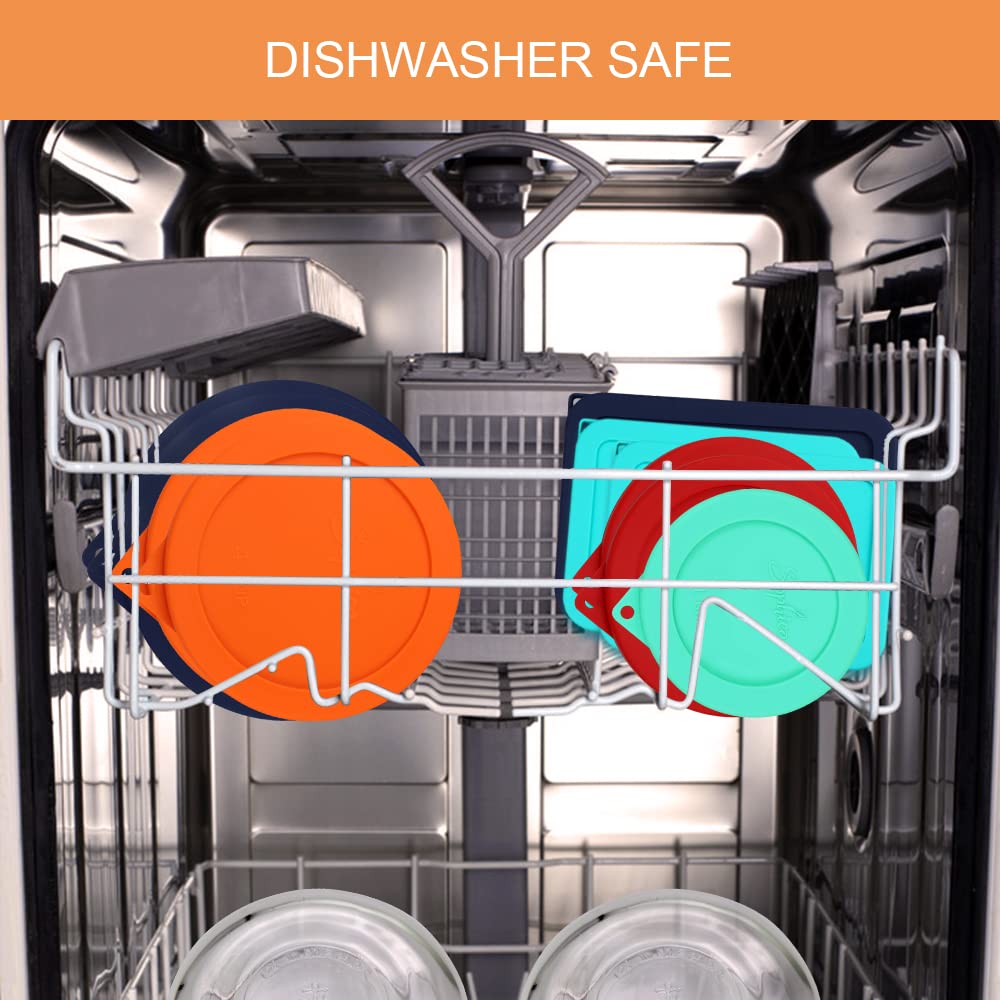 Sophico Silicone Storage Cover Lids Replacement for Anchor Hocking and Pyrex Glass Bowls (Container not Included) (MIX-9 PACK)