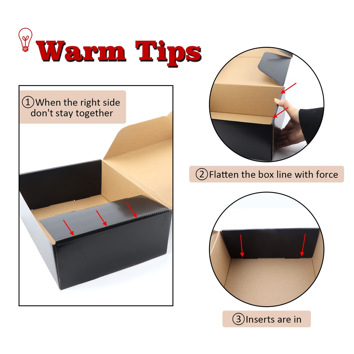 Hoikwo Medium Shipping Boxes for Mailing Shipping Packaging, Corrugated Cardboard Boxes for Packaging Small Business, (Black, 12x9x3-20 Pack)