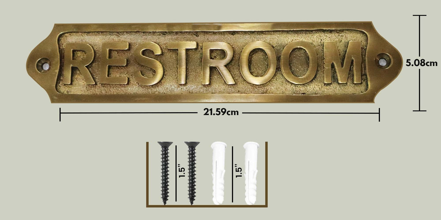 RoohVastra Sam Star Brass Metal Door Sign |Antique Finish|Easy DIY Installation|Best Home Decor|For Gents, Ladies, Office, Laundry, Restroom, Pull, Parking