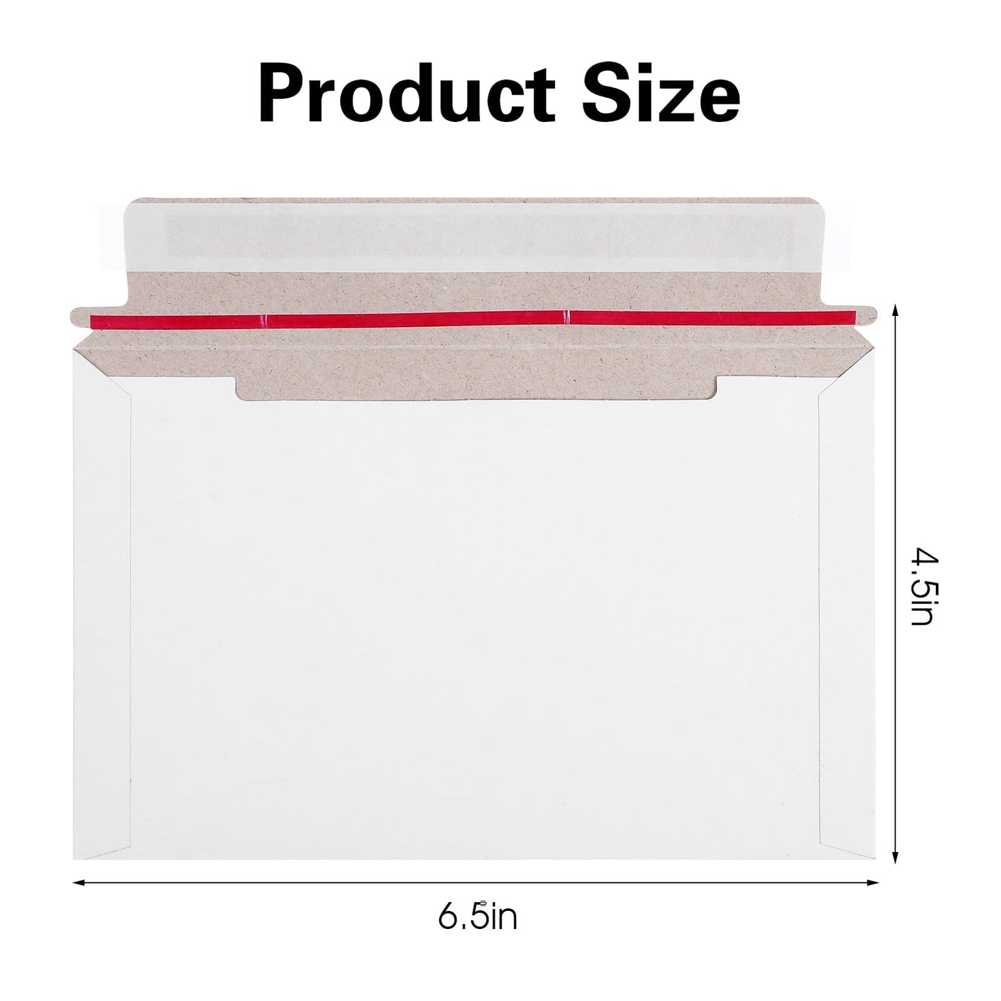 200 Pack 6.5x4.5 inch Rigid Mailer Self Seal Photo Document Mailers, Stay Flat White Cardboard Shipping Envelopes White Photography Mailers for CD, Photos, Document
