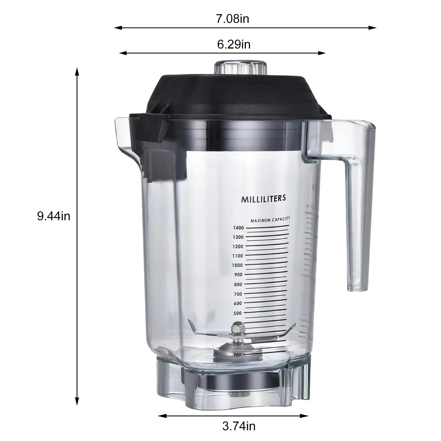 48oz Advance Container Replacement for Vitamix Commercial Blender,48 oz Pitcher Replacement for Vitamix,Fit for The Quiet One VM0145, Touch & Go and Drink Machine Advance Commercial Blender Series