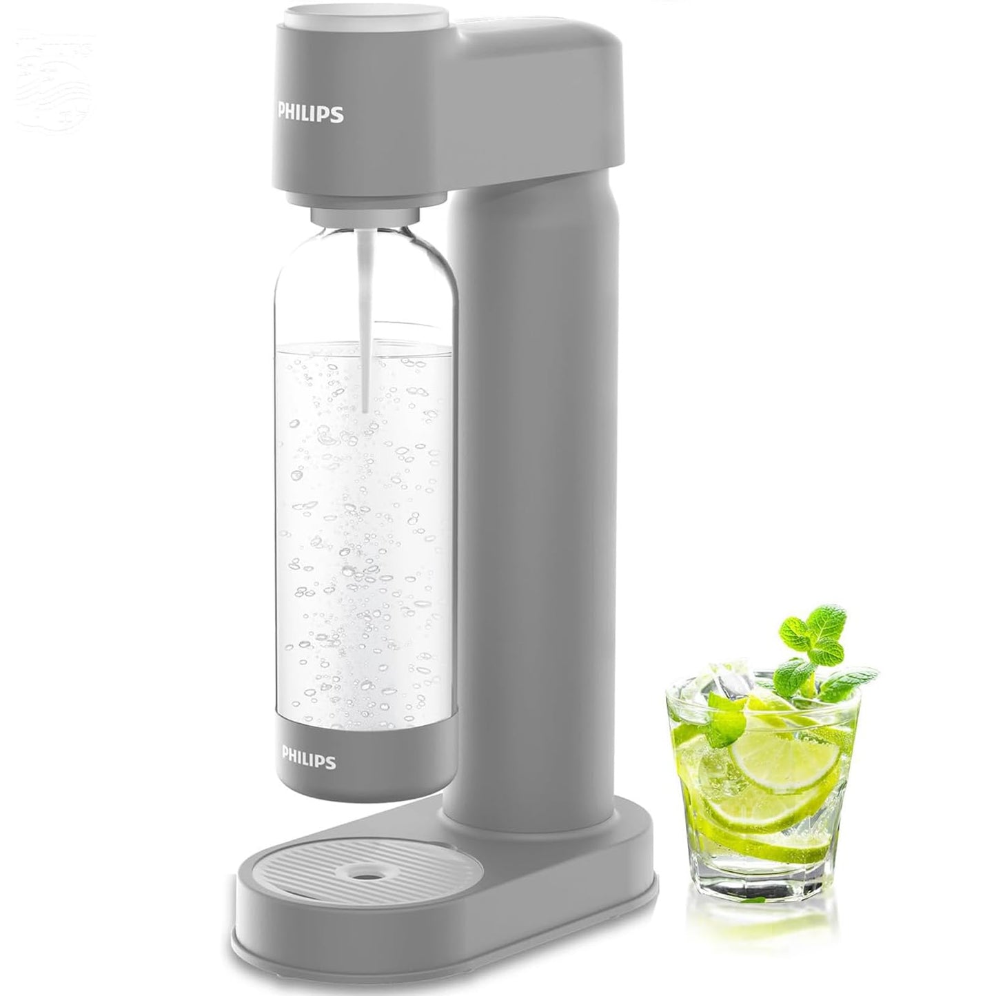 Philips Sparkling Water Maker ADD4901GROQ/37, Plastic Soda Streaming Machine with Quick Twist Bottle, 1L BPA free PET Carbonating Bottle, Soda Maker Compatible with 60L CO2 Carbonator (NOT Included)
