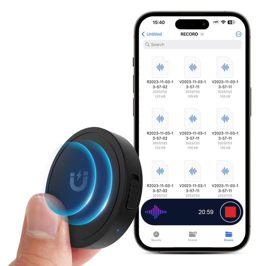 132G (9800 Hour) Voice Activated Recorder - Elasound Voice Recorder with AI-Intelligent Triple Noise Reduction, Portable Audio Recorder for Work, Lectures, Meetings, 100H Continuous Recording Device