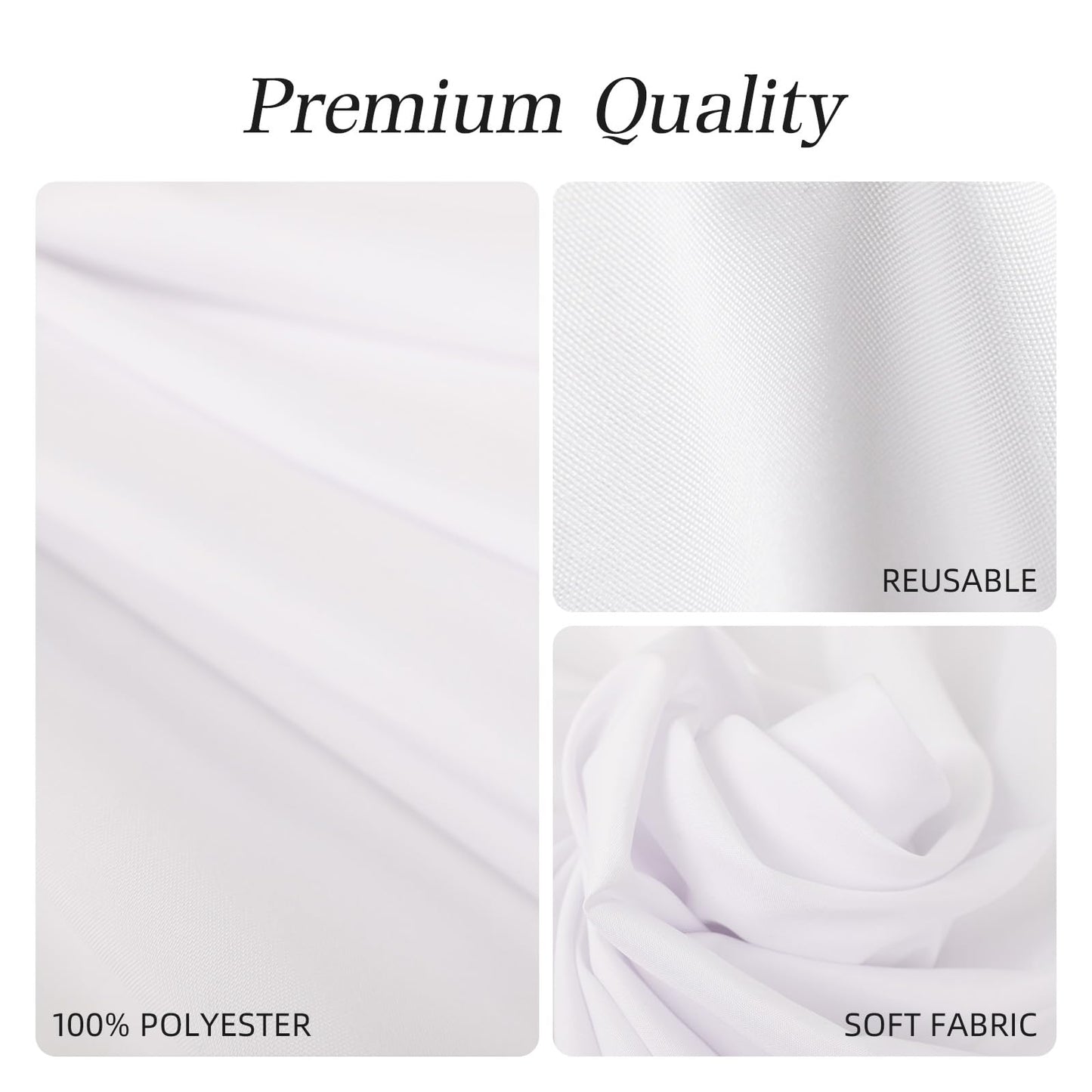 WIGENIUS 10 Pack White Table Cloth Rectangle Tablecloths 60X102 Inch,Polyester Table Cloth for 6 Foot Rectangle Tables,Wrinkle Resistant Washable Fabric Table Covers for Party,Wedding Banquet