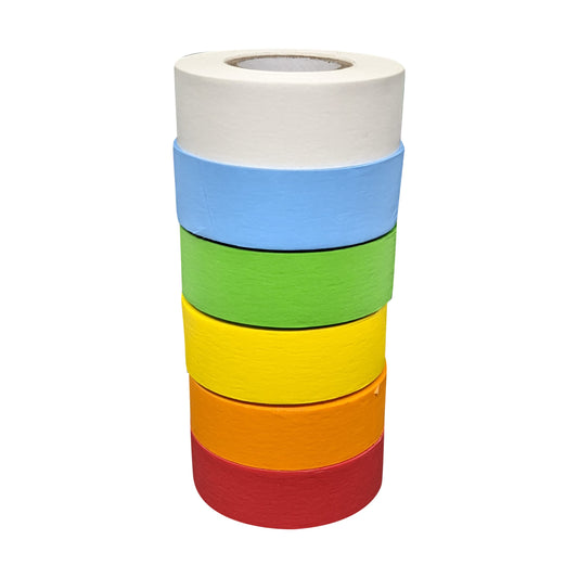 Science Lab Labeling Tape Variety Pack Including White, 500" Length x 3/4" Width, 1 Inch Core [6 Rolls of Assorted Colors]