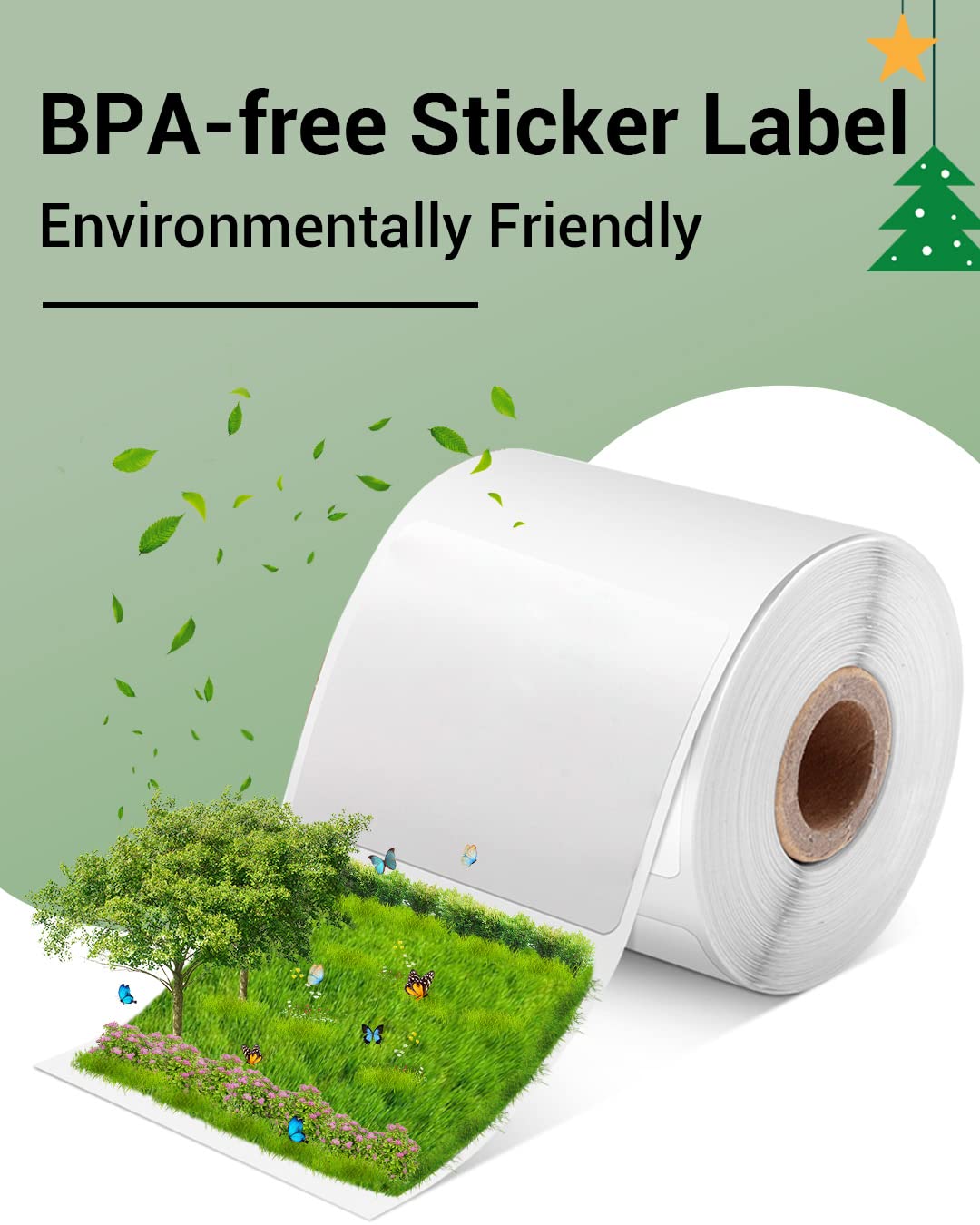 Phomemo Sticker Labels 1.18" x 0.79" (30x20mm) 6 Rolls, for M110/M110S/M120/M200/M220 Printer - Black on White, for Small Business, Home, Office, 320 Labels/Roll