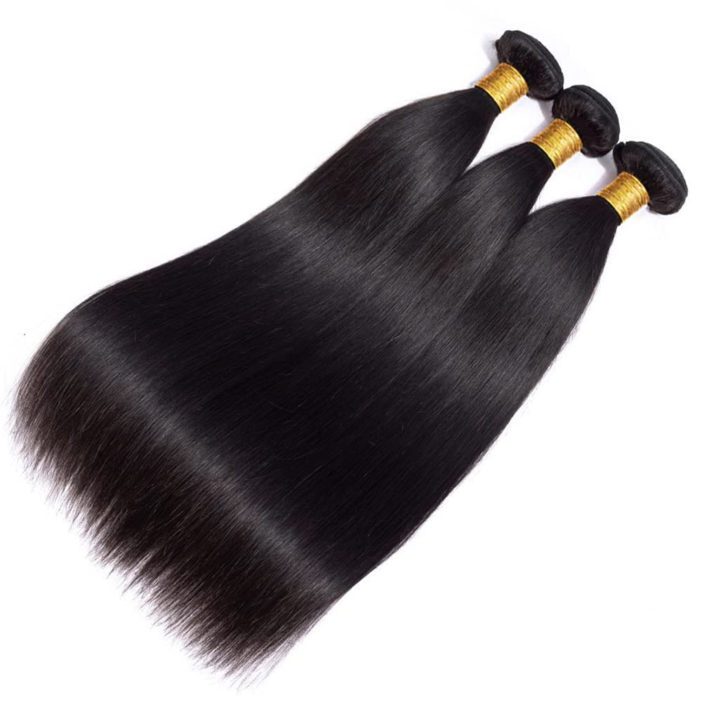 10A Straight Human Hair 1 Bundles 24 Inch 100% Unprocessed Brazilian Virgin Straight Weave Single Bundles Human Hair