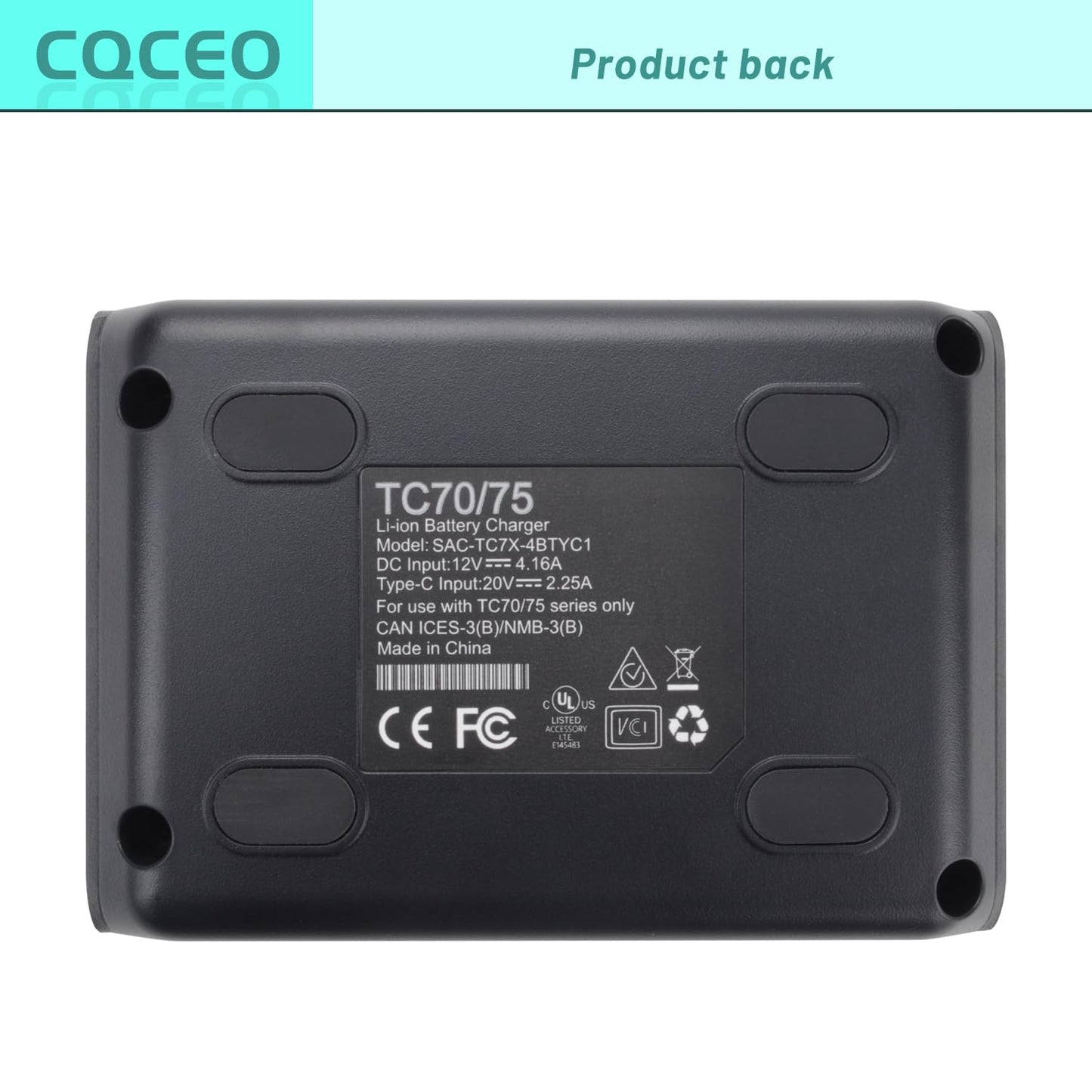 4 Slot Charging Cradle kit for Zebra TC77 TC70 TC75 TC72 Battery SAC-TC7X-4BTYC1 Barcode Scanners BT-000318 TC70X TC75X TC700H TC700K TC720L TC75BH TC75EK TC75AH Charger Station with Type-C Cable