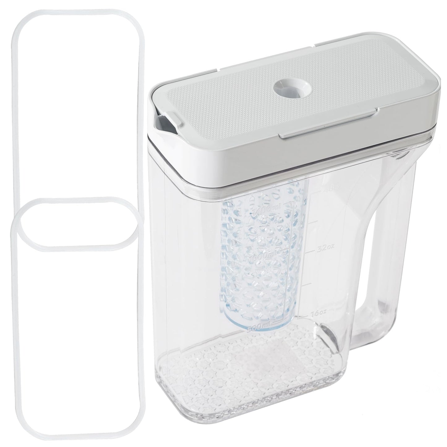 UPGRADED DA97-17395A Refrigerator Water Reservoir Pitcher with 2pcs Sealing Ring Compatible with Samsung Refrigerator Fridge Replacement Tank Assembly Pitcher Water-Ref-Part