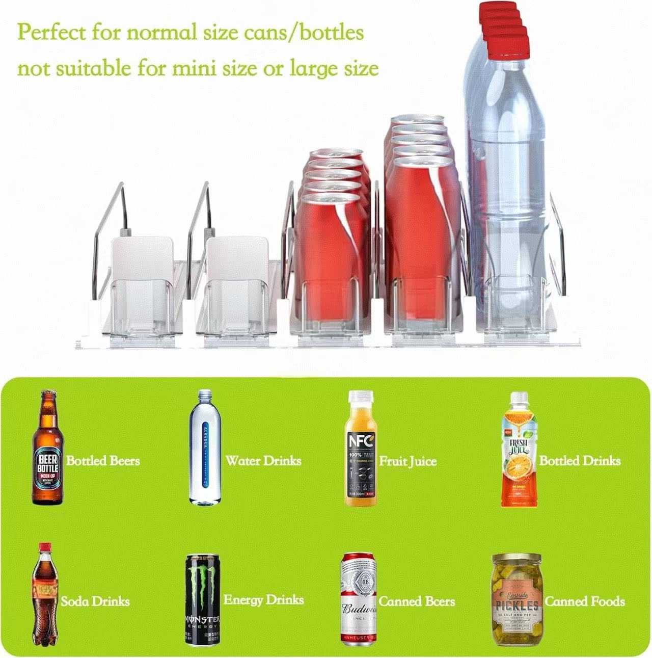 IBORING Drink Organizer for Fridge,Self Pushing Fridge Drink Organizer,Automatic Drink Dispenser for Fridge-Holds up to 30 Cans