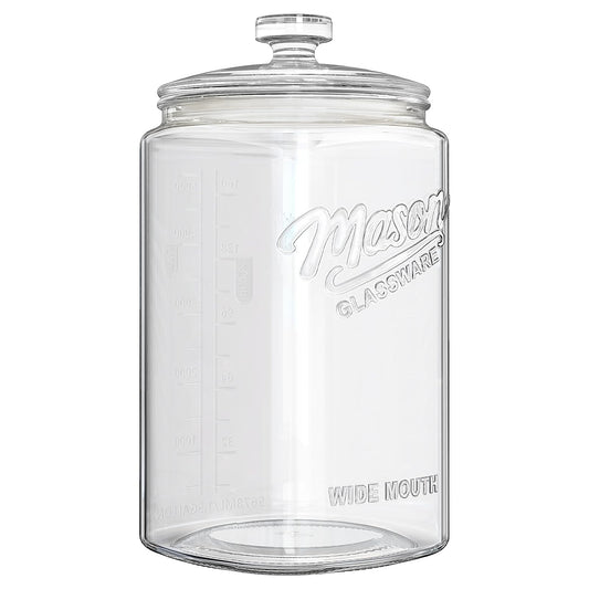 1.5 Gallon Cookie Jar with Lid Airtight, Large Glass Flour Sugar Container for Candy, Coffee, Dog Treat, Wide Mouth Mason Jar with Scale Marking, 1 Pack Apothecary Jar for Flour, Sugar, Rice, Cookie
