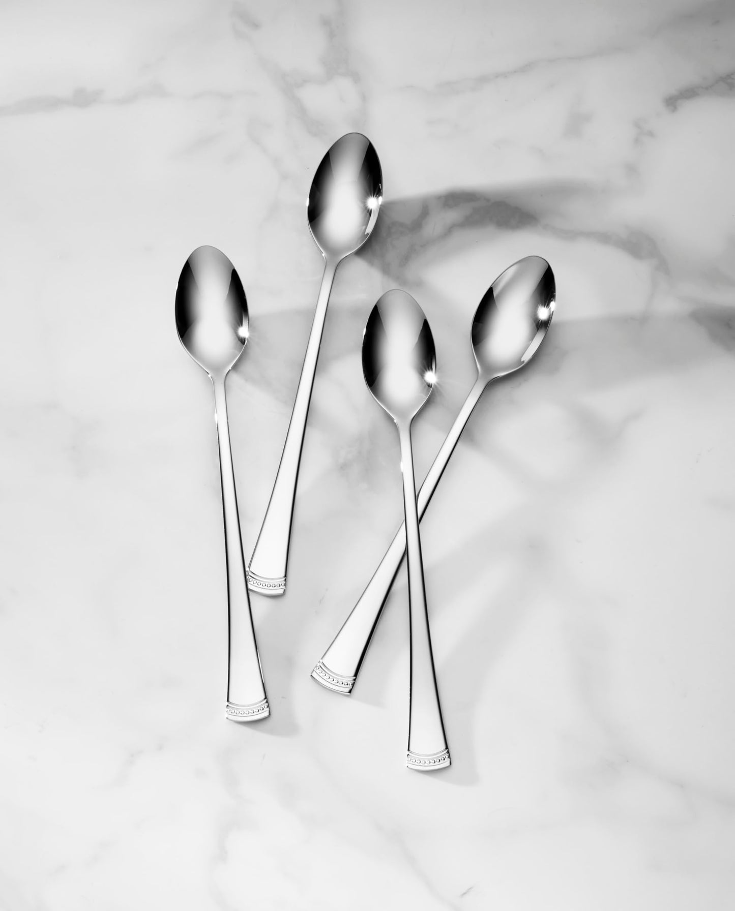 Lenox Silverware Set, Portola Iced Teaspoons, Set Of 4, Service For 4, 18/10 Stainless Steel, Dishwasher Safe, Flatware Utensils, Spoons Silverware, Home, Kitchen And Dining, Spoon (Silver, 4 Piece)