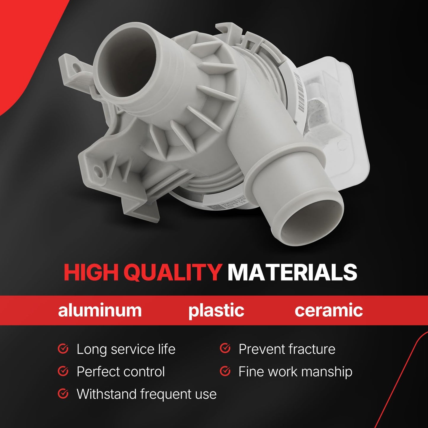 AHA75673404 Washer Drain Pump Assembly Fit for LG WT7800CV WT7100CW WT7060CW WT7300CV WT7800CW WT7900HBA WT7150CW WT7305CW WT7305CV WT7250CW WT7405CW Replace AP6978814 PS12748410