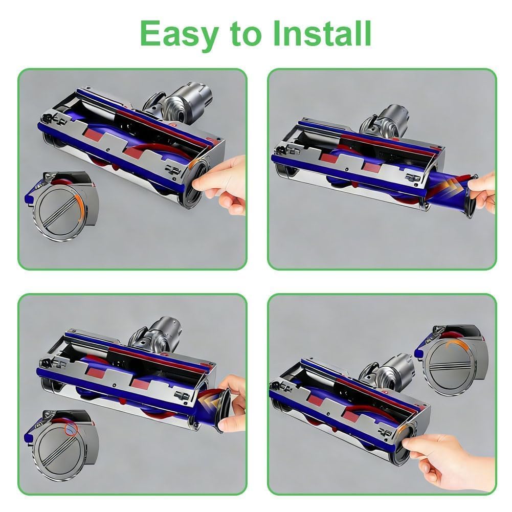 Head Replacement for Dy-son V7/V8/V11/V10/V15 with LED Headlights & 270°Torque & Anti-tangle & Direct Drive Motor Roller Brush Quick-Release Replacement Parts for Hardwood Floor and Carpet