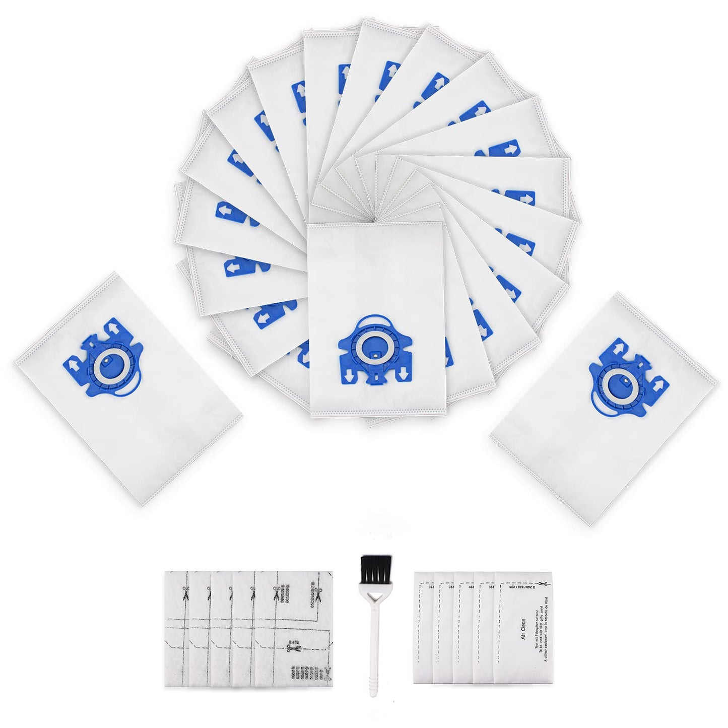 Improvedhand 20 Packs 3D Airclean Bags Replacement for Miele GN Vacuum Classic C1 Complete C1 Complete C2 S227 S240 S270 S400 S2 S5 S8 Series with 5 Motor Protection Filters, 5 AirClean Filters