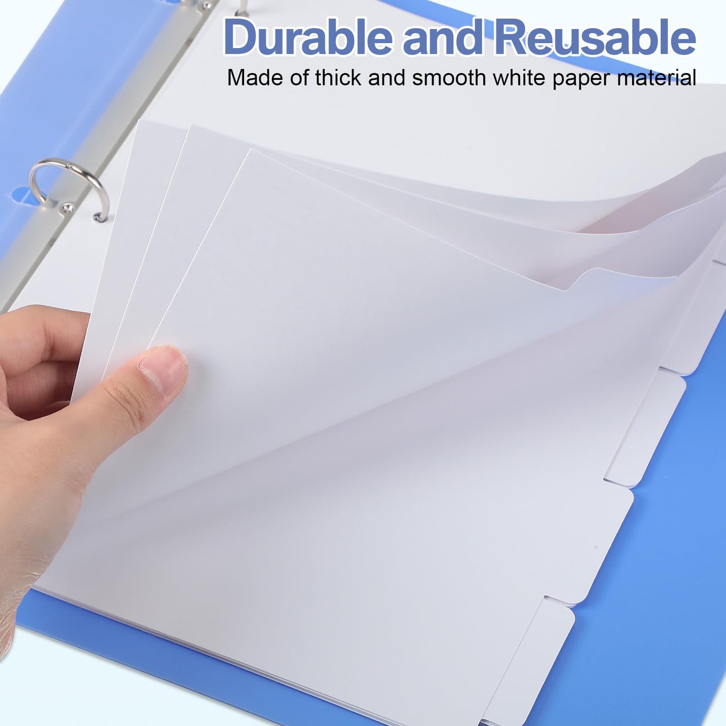Thenshop 40 Sets/200 Pack Binder Dividers, Letter Size 9 X11.5 Inch 5 Tab Dividers for 3 Ring Binder Writable Index with Big Tab for School Office Home Organization(White)