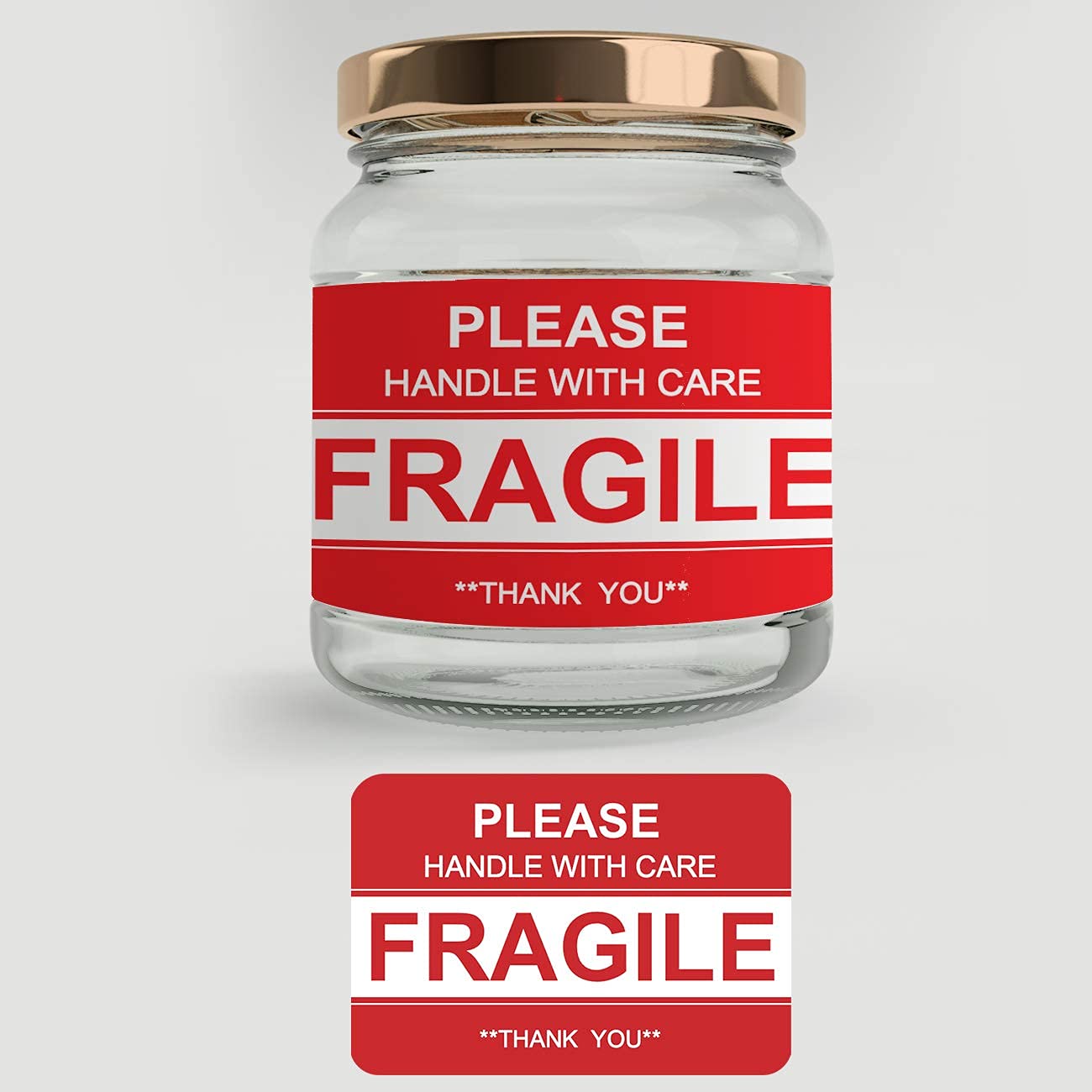 Anylabel 3 x 2 inch Handle with Care Fragile Thank You Warning Packing Shipping Label Stickers Permanent Adhesive (12 Rolls, 6000 Labels)