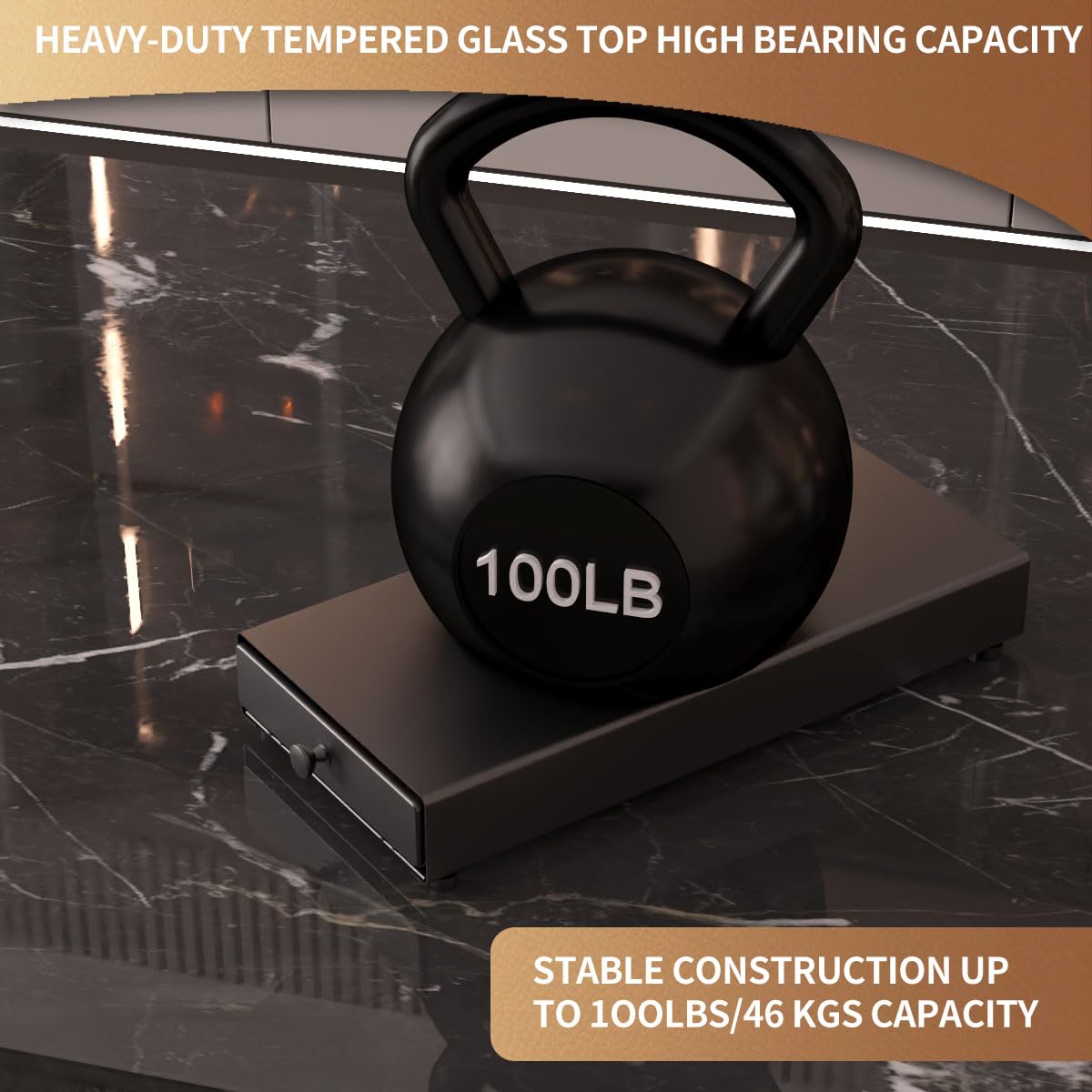 Pod Holder Drawer Compact Design with DeluxeTempered Glass Top, Compatible for Nespresso Pods, Holds up to 40 Pods