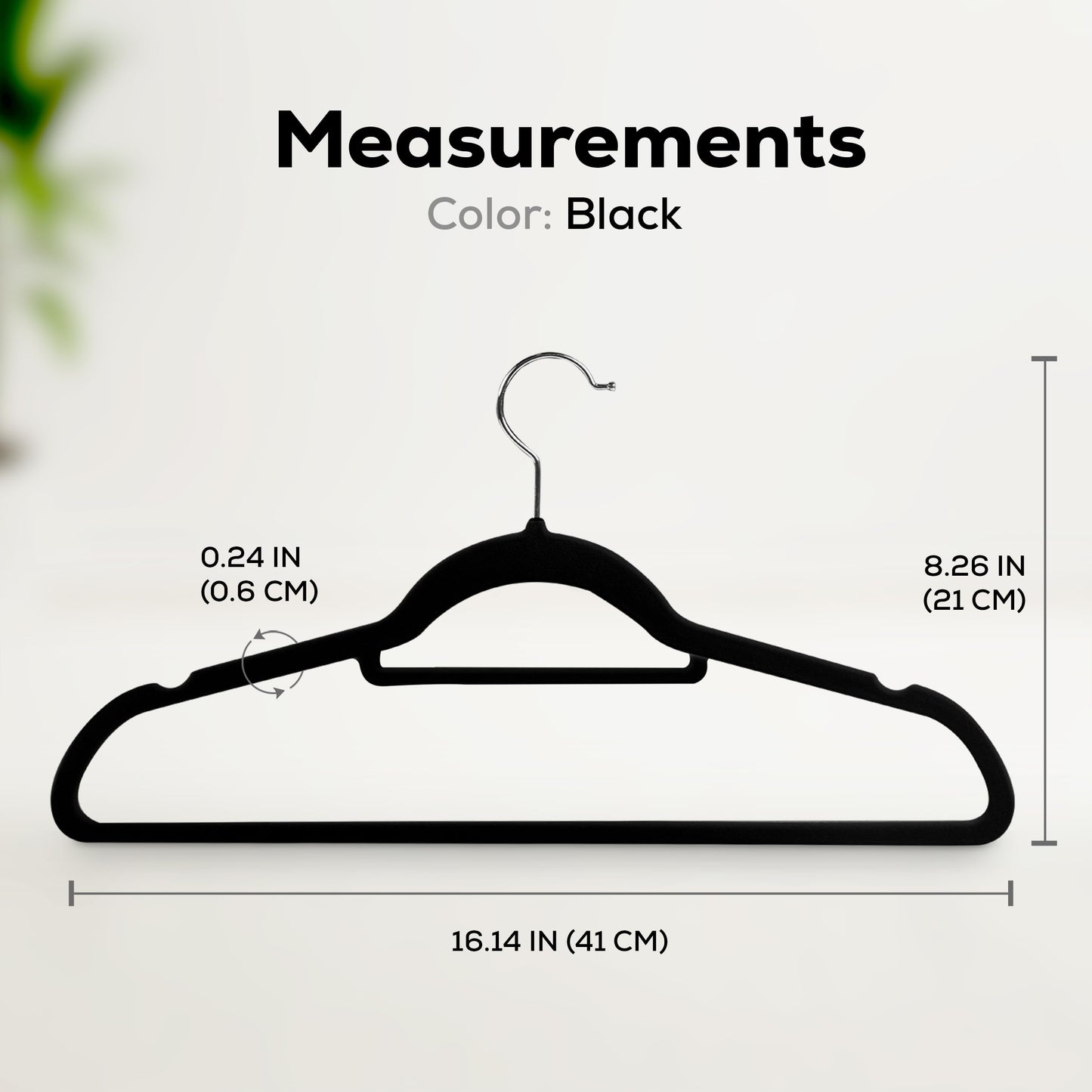Utopia Home Velvet Hangers 100 Pack – Premium Non-Slip Slim Clothes & Coat Hangers with Tie Bar, Space-Saving Heavy Duty Design, 360° Swivel Hook – Black