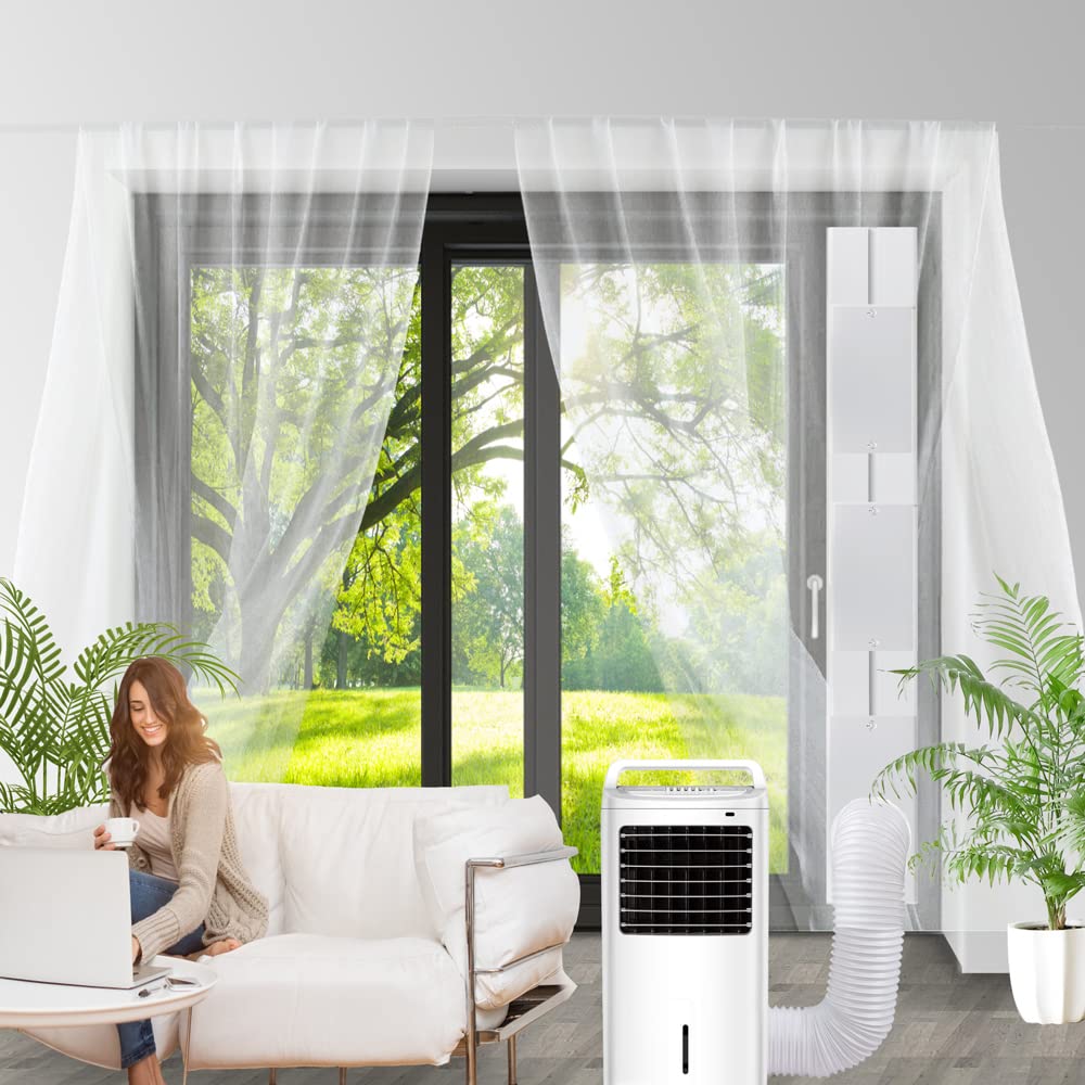 NWESTUN Portable Air Conditioner Sliding Door Vent Kit, 2024 New Upgrade Portable Air Conditioner Window Kit for Sliding Door, Max length 90inches, Ac Vent Kit for Exhaust Hose with 5.9"/15cm Diameter