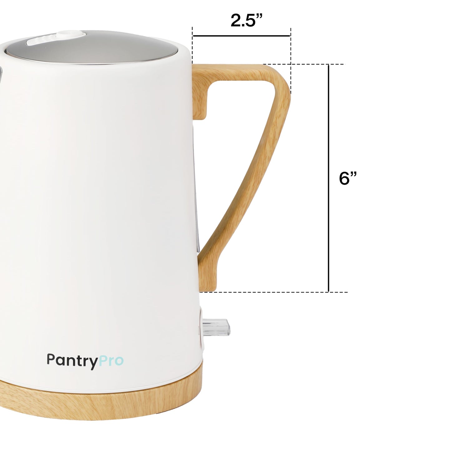 1.7L 1500W Wide Mouth Electric Kettle - Stainless Steel Interior - Rapid-Boil - Auto Shut-Off, Boil-Dry Protection, Cool-Touch, LED Indicator - White by The Display Guys
