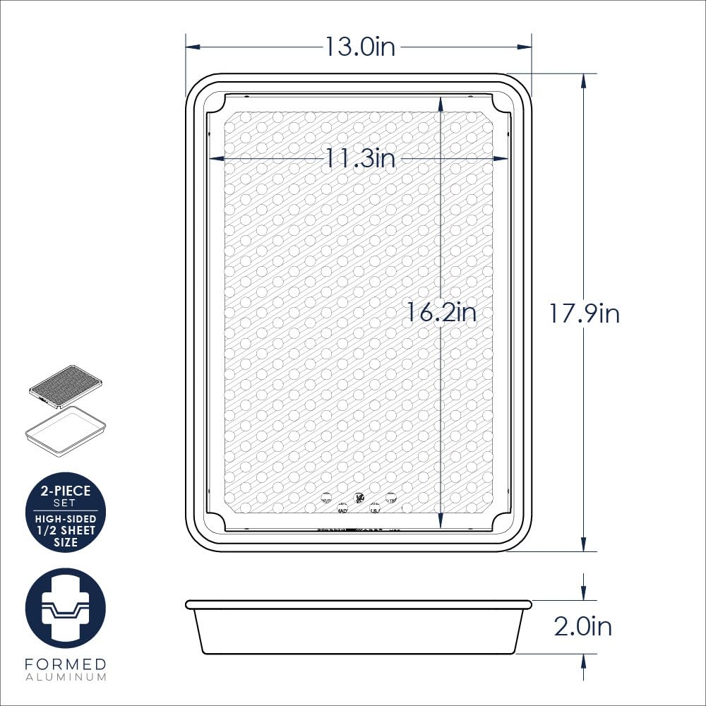 Nordic Ware Naturals High Sided Half Sheet Pan with Multi-Purpose Oven and Cooling Rack