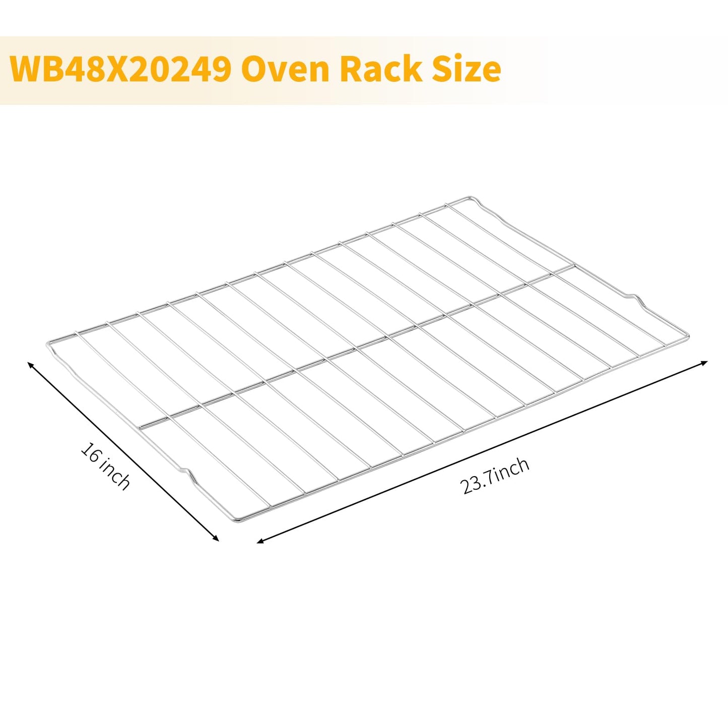 Allstare WB48X20249 Oven Rack Replacement Parts for GE Stove Oven Parts Oven Shelf 304 Stainless Steel 23.7 x 16 Inches Hotpoint General Electric Gas Range Toaster Oven Baking Wire Rack Rack-Flat