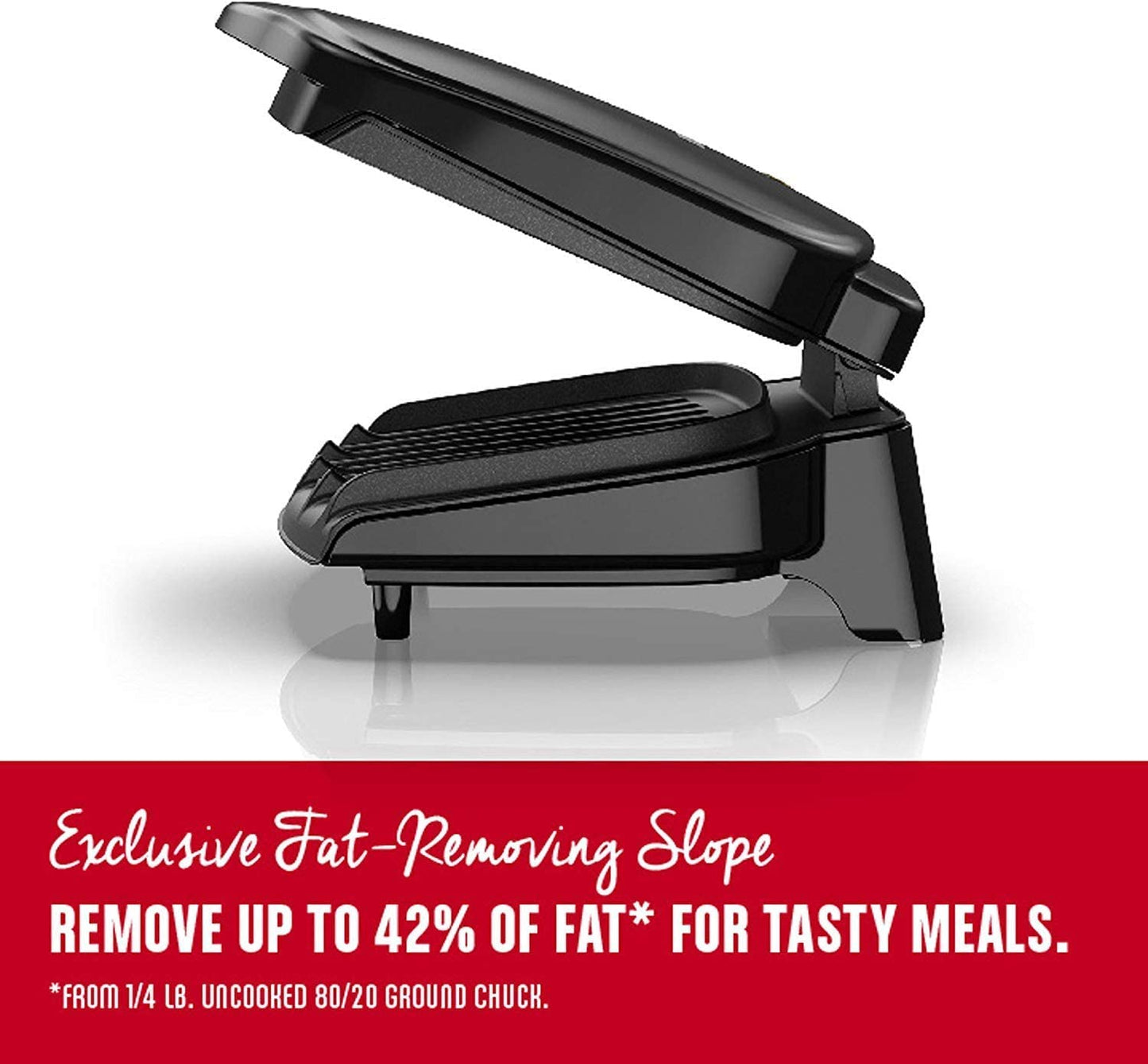 George Foreman GR10B 2-Serving Mini Grill & Panini Press, Compact 7.3” x 5.6” Cooking Surface,1–2 Servings, Dorms & Small Kitchens