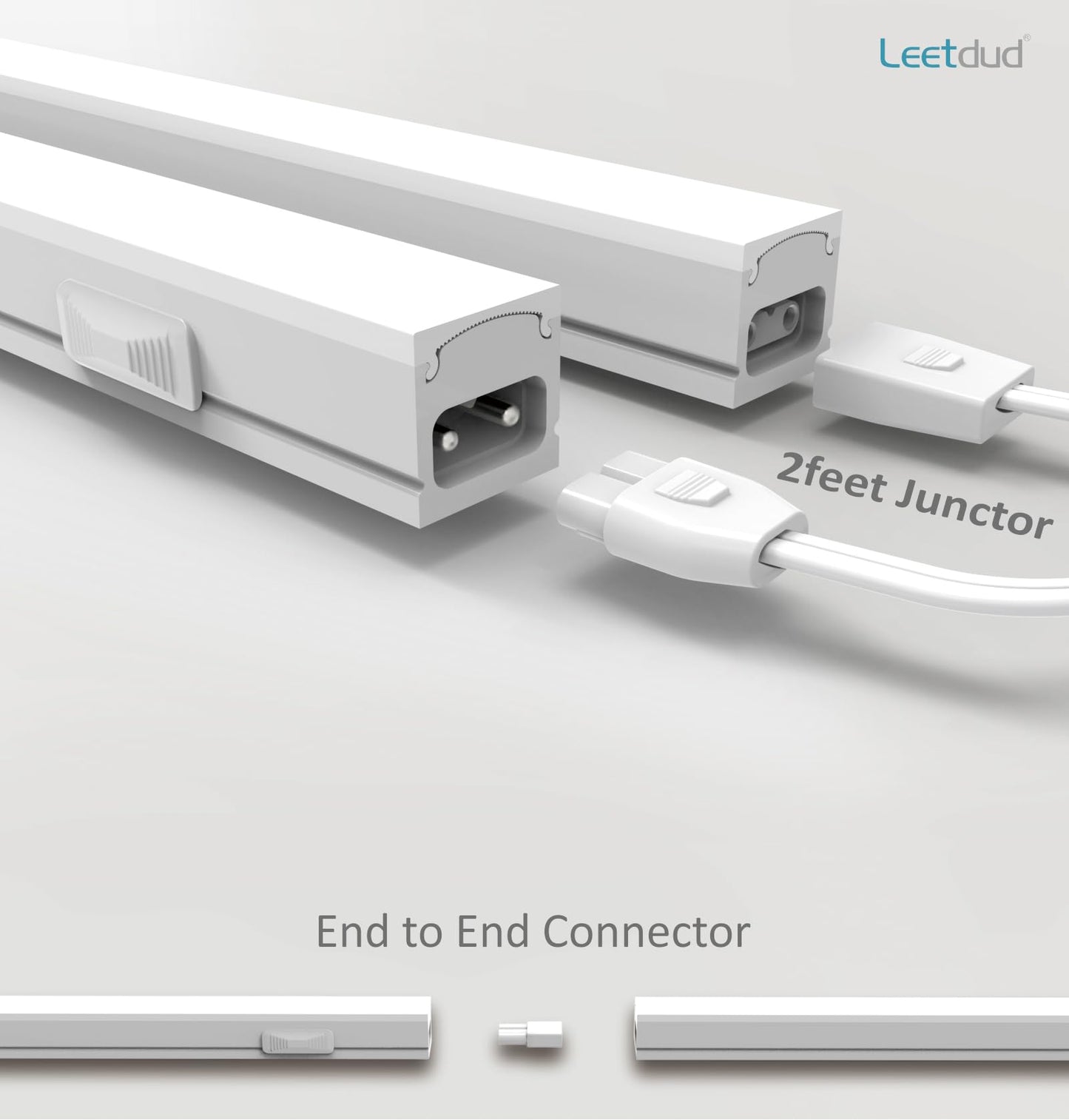 Leetdud Under Cabinet Lighting Plug in, 16 Inch 4 Pcs, Linkable AC120V 3CCT 3000K/4000K/5000K Ultra Slim, LED Under Cabinet Lights for Counter Light, Kitchen, Shelf, Sink, Workshop, Desk, White