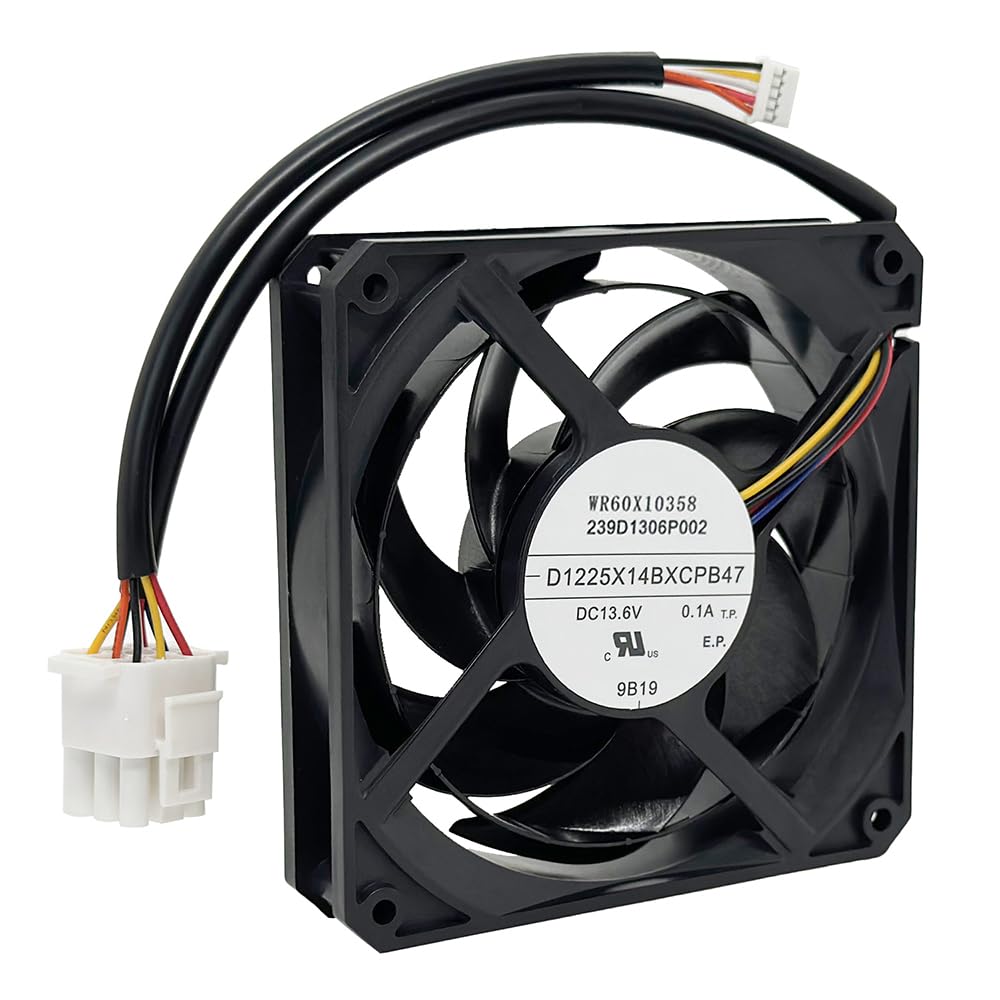 JFQWLE WR60X10358 Fan Condensor for GE Refrigerator Replaces WR60X10339, Fit for CFE28TSHBSS CFE28TSHCSS GFE29HS etc. DC 13.6V 0.1A Freezer Evaporator Fan