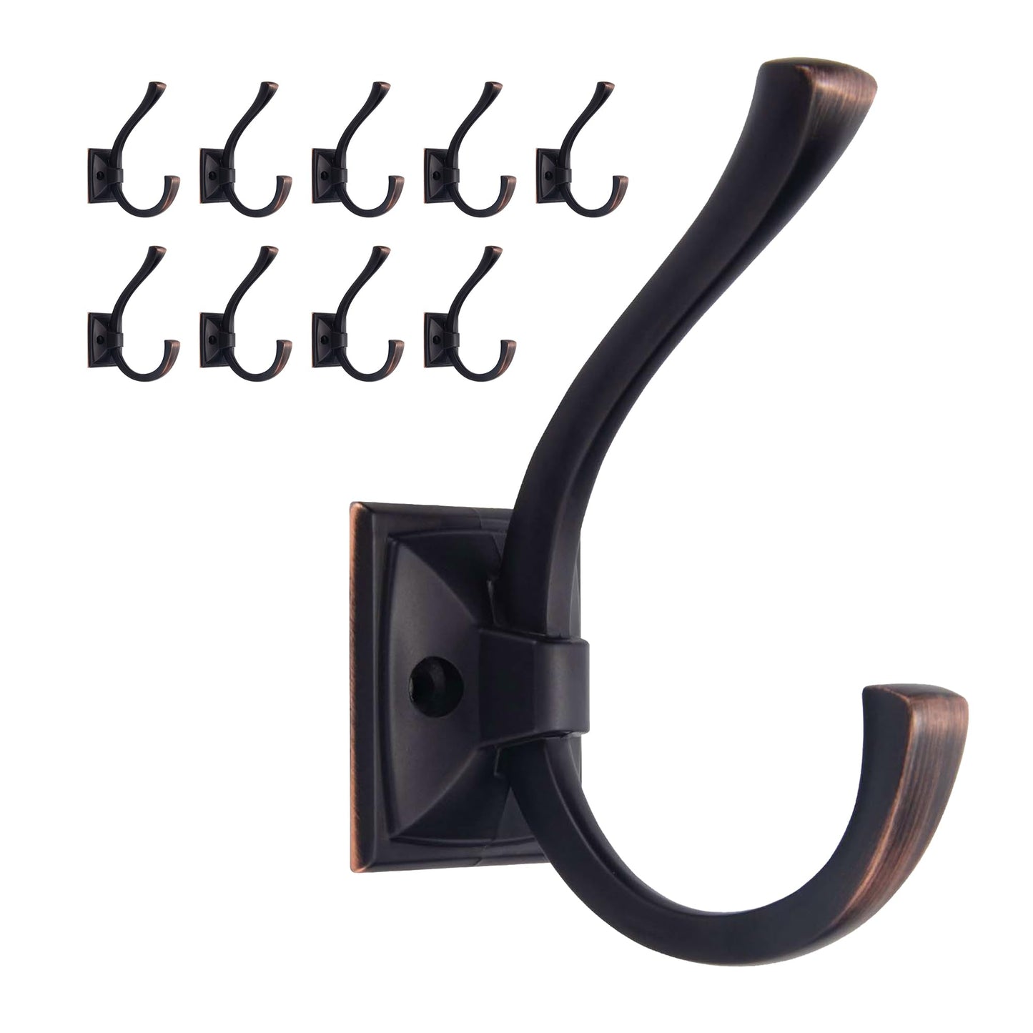 TUNNY 10 Pack Antique Design Wall Hanging Coat Hooks - Oil-Rubbed Bronze Coat Hooks Towel Hook for Entry Shoe Cabinet, Wardrobe Bathroom Bedroom Furniture Hardware