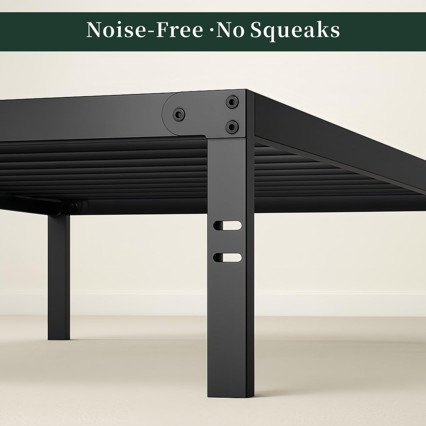 Twin Size Bed Frame, 14 Inch Metal Platform Bed Frames with Heavy Duty Steel Slat Support, No Box Spring Needed, Easy Assembly, Under Bed Storage