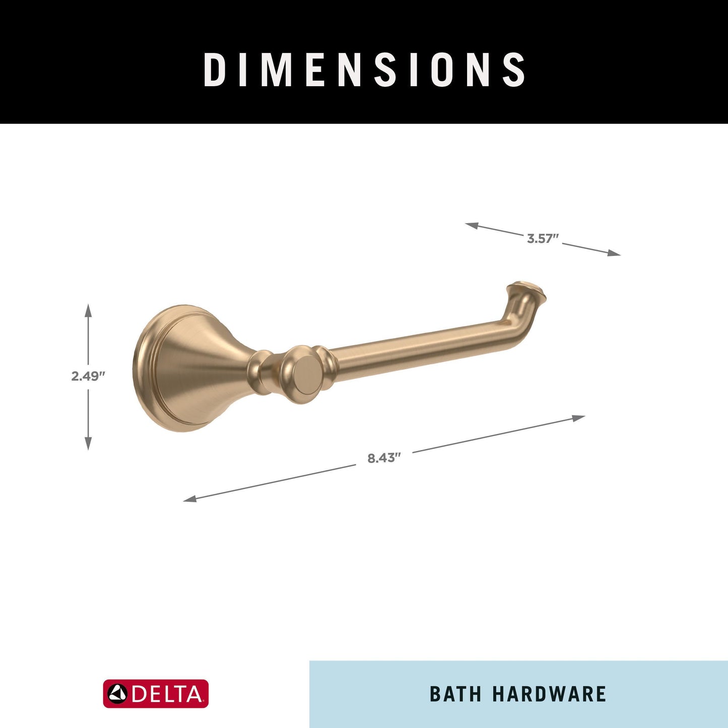 Delta Single Post Toilet Paper Holder | Champagne Bronze | Wall Mount | Cassidy Bathroom Accessories
