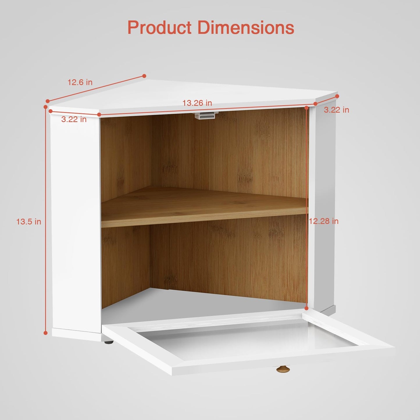 Goozii White Corner Bread Box for Kitchen Countertop, 2 Tier Breadbox for Sourdough Loaf, Modern Bread Storage Container for Island Counter Top Organizer, Cabinet Cupboard Pantry Shelf (Bamboo Wood)
