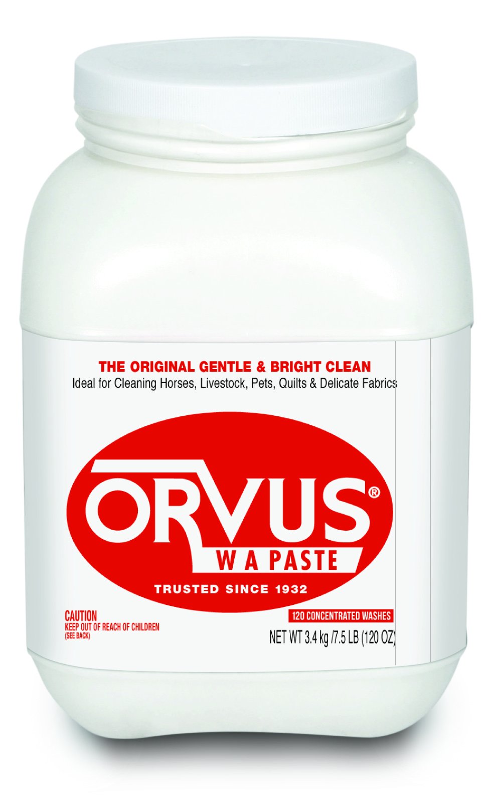 Orvus WA Paste Cleaner - 120oz.- Horse, Livestock and Dog Shampoo - Quilt, Fine Linen Detergent/Cleaner